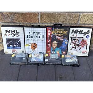 SEALED / CIB Lot Of Sega Genesis Games - Skitchin, College Hoops, NHL 95 & More
